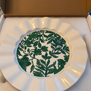 Lilly Pulitzer Green and White Floral 3 Tier Tray Stand.